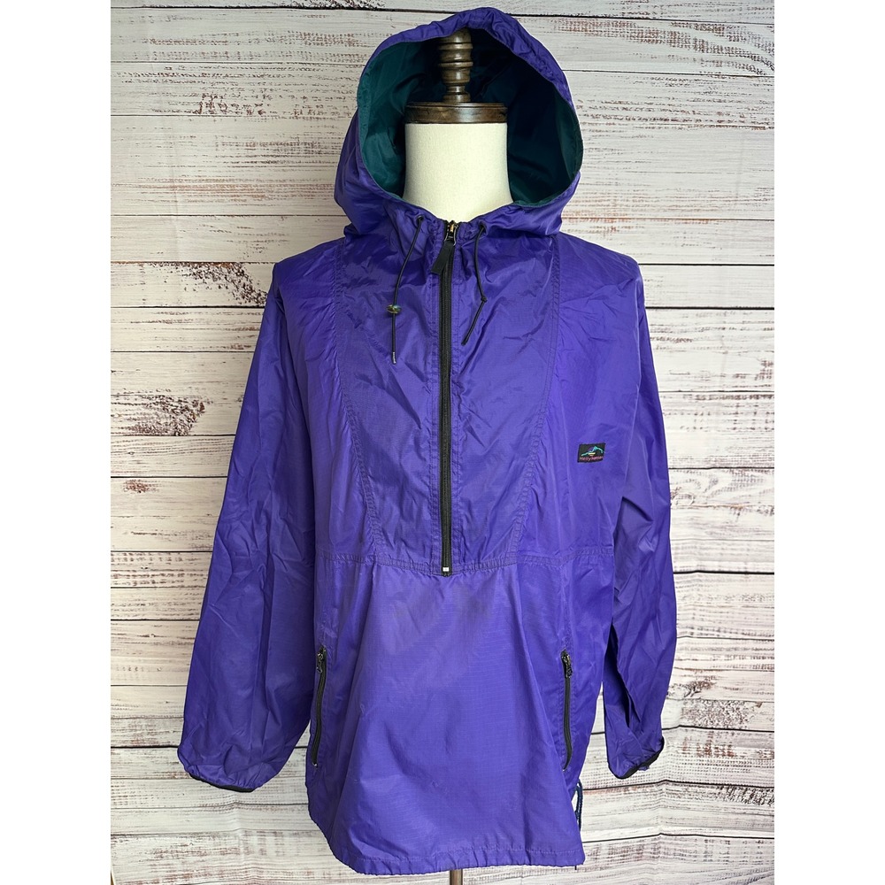 Vtg 90s Helly Hansen Anorak Windbreaker XL Purple Packable Hooded Rain Jacket - Picture 4 of 14